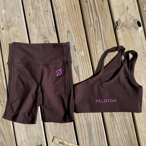 Peloton Brown Bike Short Set XS Clean Girl Pilates Athleisure Gymcore Fit 3210